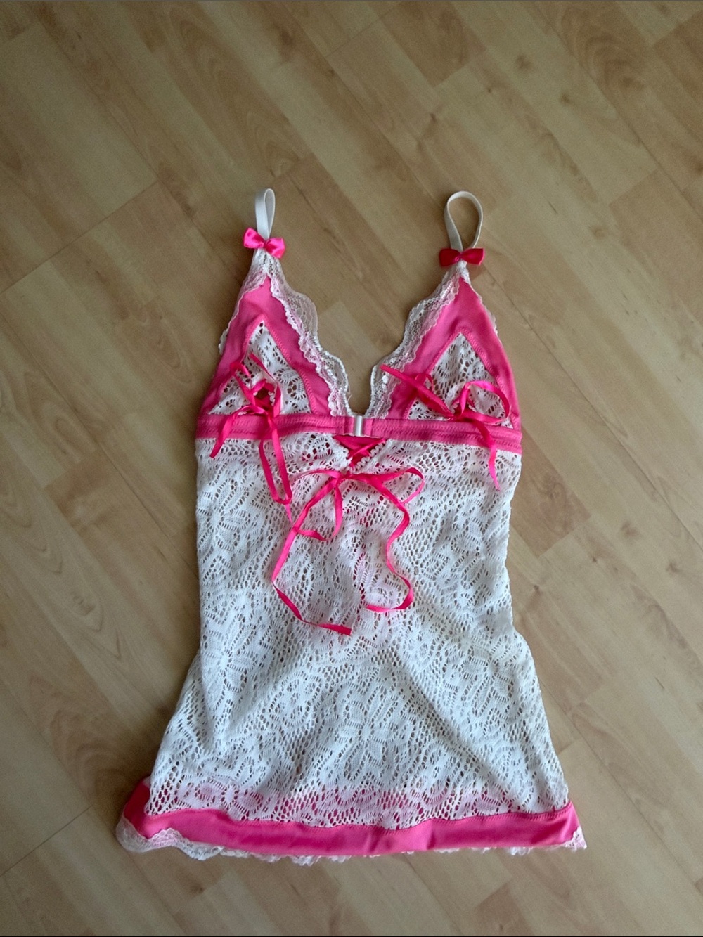 Forever Feminine Sexy Doll White Crochet Chemise Dress